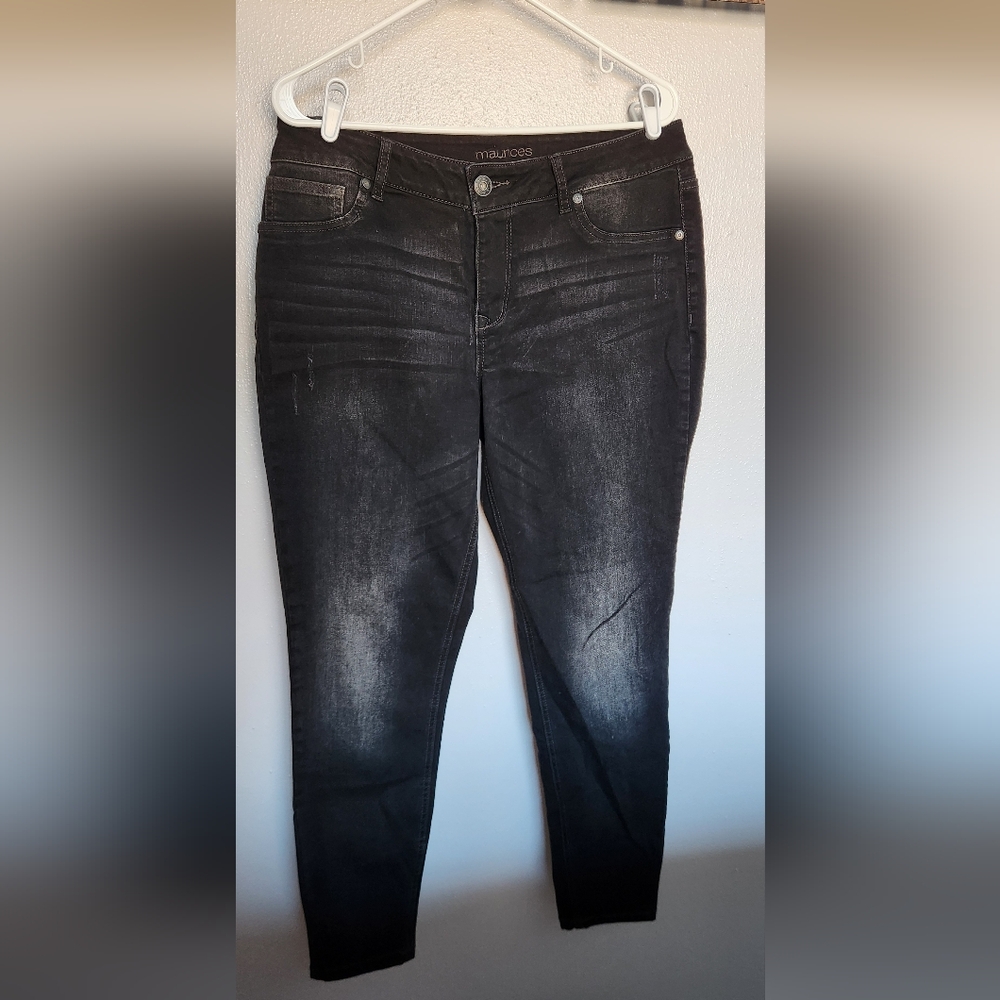 Black Distressed Denim Jeans